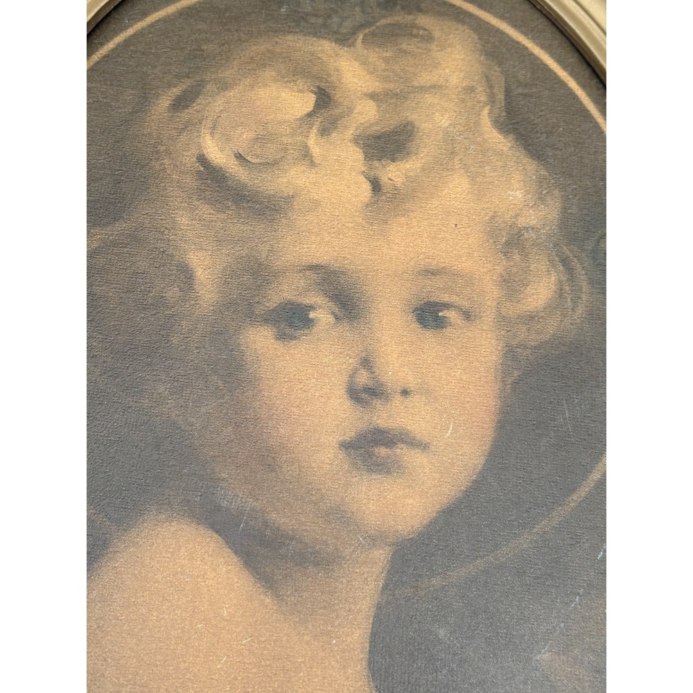 Vintage Baby‎ Jesus The Light of the World Print Picture Frame Oval C. Chambers - Picture 6 of 14
